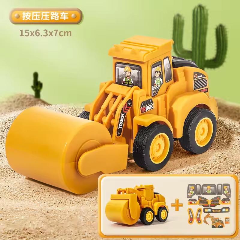 Engenharia Veículo Modelo Imprensa Carro Deslizante Escavadeira Bulldozer Crianças Educacional Construção Veículo Brinquedo Crianças Menino Presente