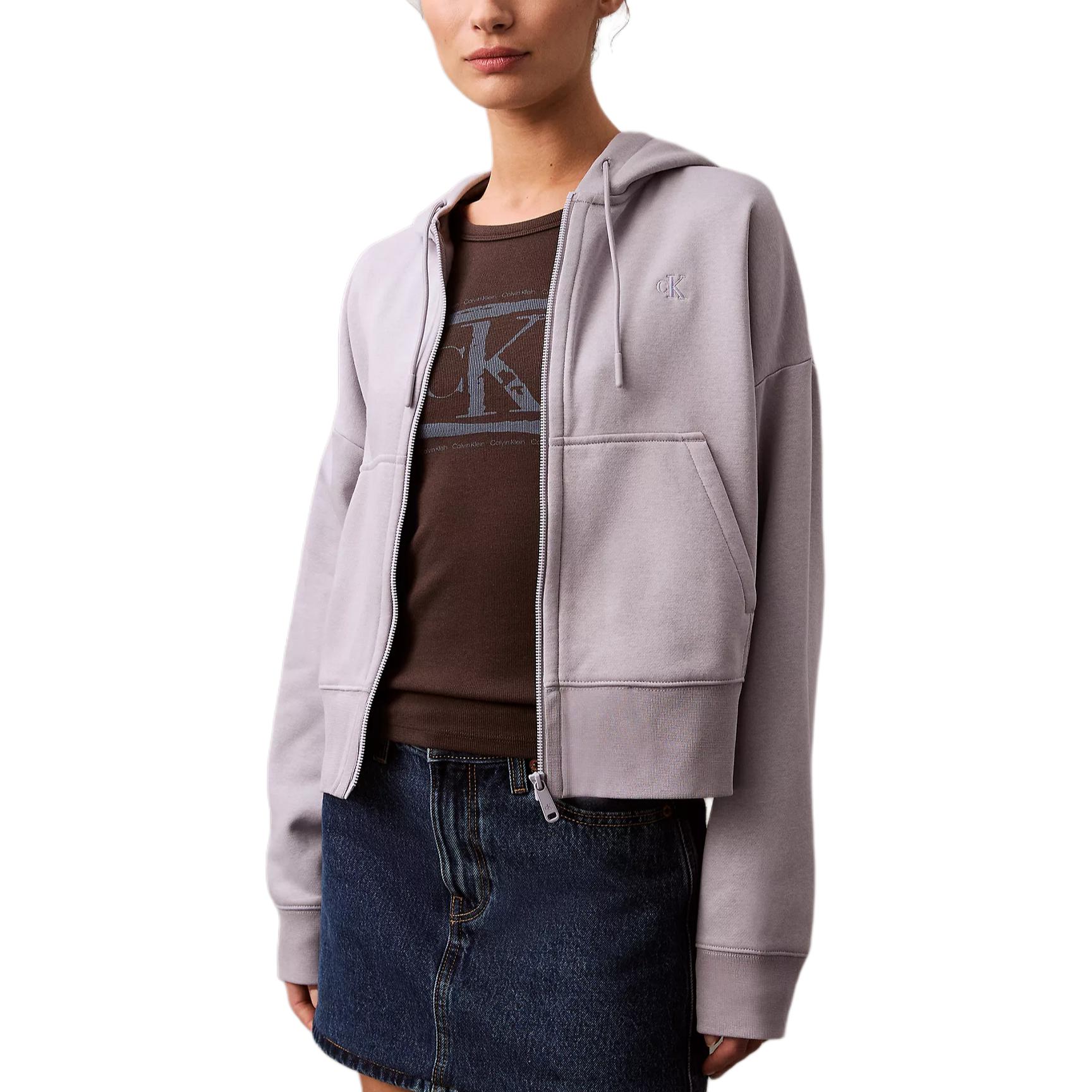 

Calvin Klein Jeans Casual Short Hooded Zip Long Sleeve Sweatshirt Women sweatshirt 40WH104-541 XS