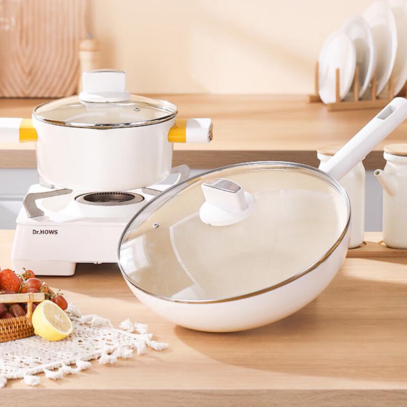 Deslang Silver Moon Maifan Stone Wok & Soup Pot Set