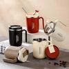 500ml Mug Office Portable Insulated Coffee Cup with Straw Travel Mug Handle Cup Drink Water Tea Milk Bottle Storage Tool