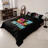 3Pcs Six Seven Black Printed Coreless Down Comforter Set Comfortable Bedroom Dormitory Bedding Decoration Machine Washable