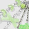 Unique Moon Star Rhinestones Bowknot Keychain Safe Resin Jewelry Decoration Charm For Bags Keys Organiser