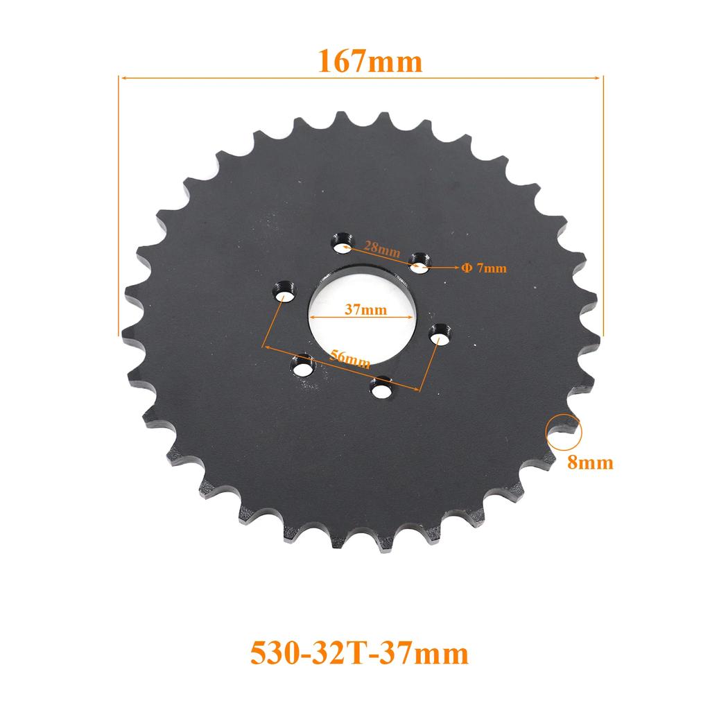 530 Kette 32Z/35Z/37Z/38Z/40Z Zähne 37mm 38mm 45mm Hinterradritzel Für ATV Quad Pit Dirt Bike Buggy Go Kart Motorrad Motor Teile