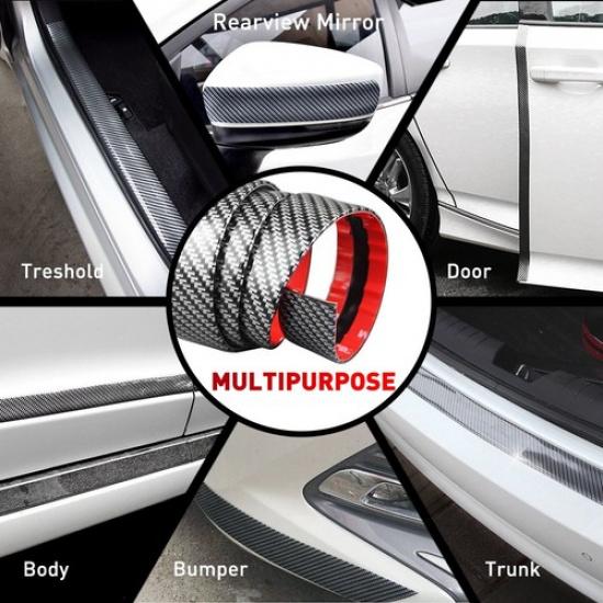 Bumper Protector Car Strip Carbon Door Rubber Moulding Sticker Edge Guard
