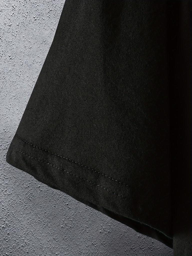 European sizes Men's Patriotic Deer Print T-Shirt, Crew Neck Short Sleeve Regular Fit, Casual Style