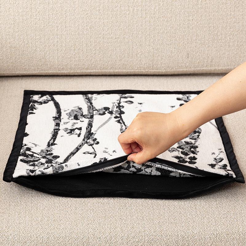 Niebieska poszewka na poduszkę do sofy z chenille - Nowoczesna minimalistyczna poduszka do salonu, sypialni lub jako zagłówek łóżka