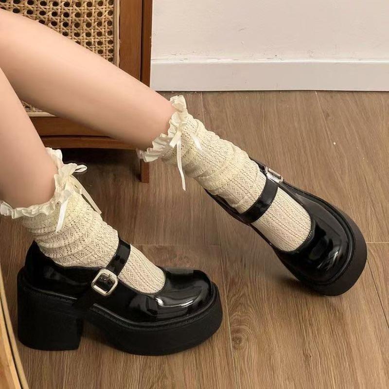 High Heels Women Loafers Shoes Buckle Chunky Shallow Shoes Designer Classical Elegant Pumps Dress Party Zapatillas Mujer