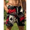 American Men's Summer Poker Sieve Mother Graffiti Printed Soft Breathable Drawstring Shorts Outdoor Street Style Pants
