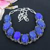 Lapis Lazuli Gemstone Handmade 925 Sterling Silver Jewelry Necklace 18" KG-1639