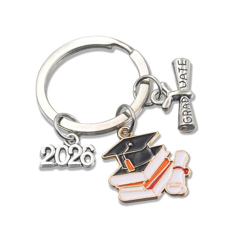 1/11 Stück 2026 Abschlussrobe Kappe Schlüsselanhänger Metall Doktorhut Schlüsselanhänger Studenten Tasche Hängender Anhänger Abschlussfeier Geschenke