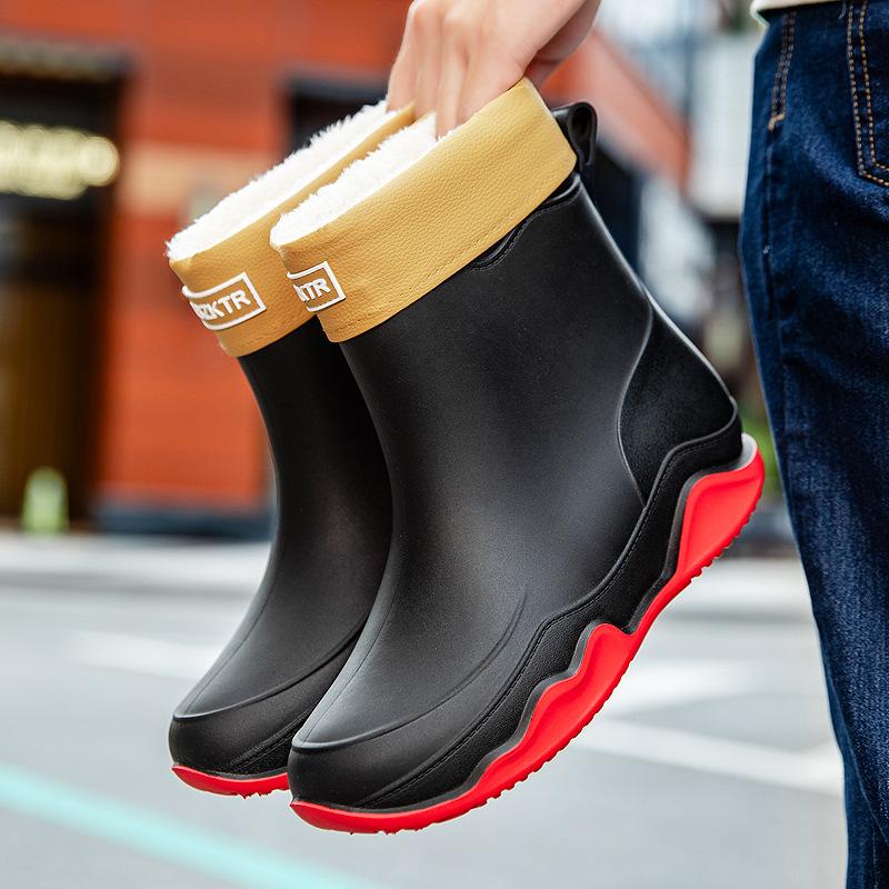 2025 Unisex Wasserdichte Samtgefütterte Mittelhohe Gummistiefel - Warme, Rutschfeste Gummischuhe für Draußen