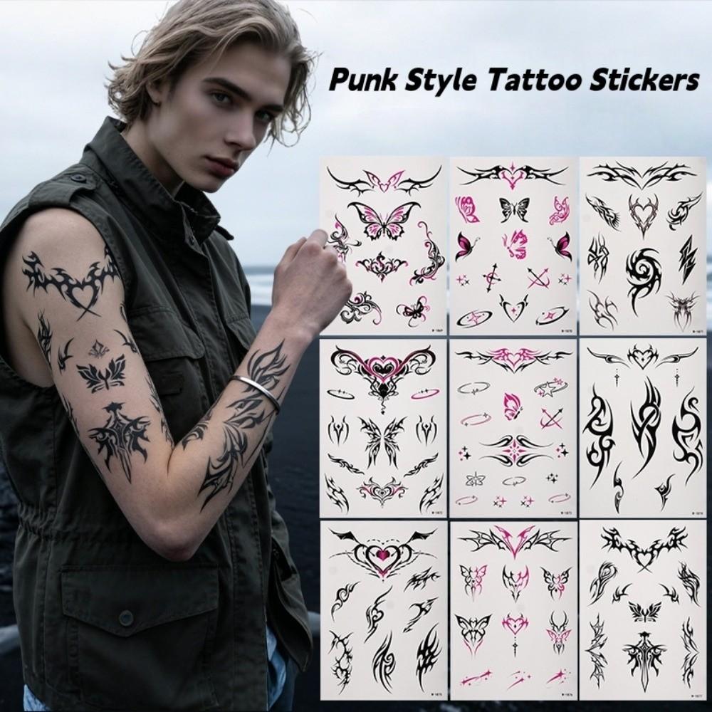 Demon Love Heart Body Art Sticker Y2k Spicy Girl Temporary Tattoo Chest Waist Clavicle