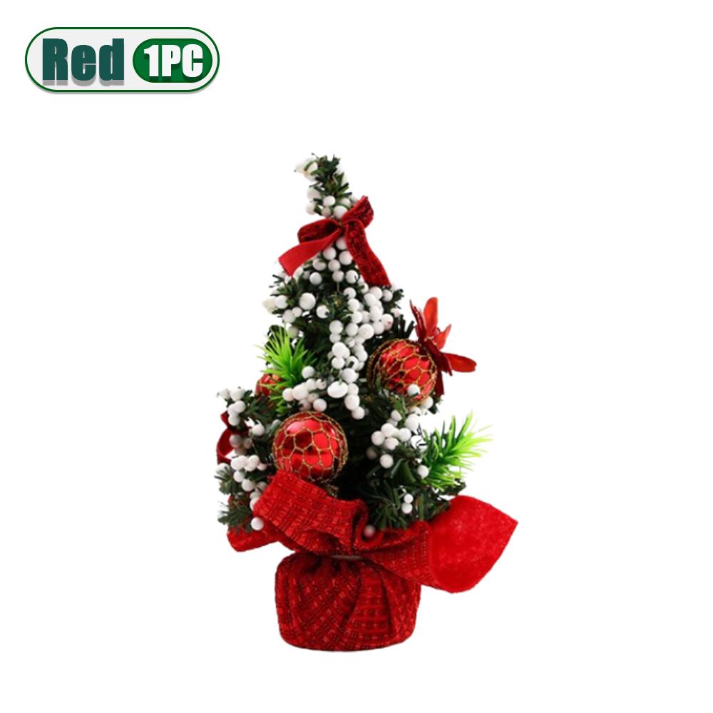 1-10PCS Mini Christmas Tree 20cm Desktop Decor with Gift Box Creative Holiday Ornament for Kids Room Office Party Decoration