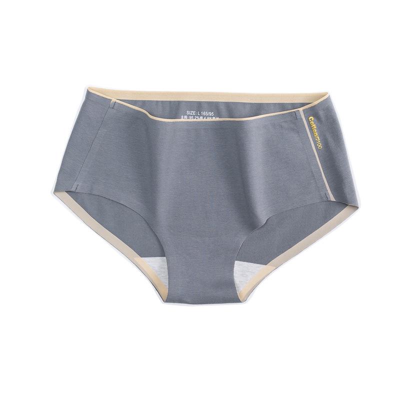 Women's Mid-rise Cotton Briefs with Antibacterial, Seamless, Cute, Solid-colour Triangle Panties