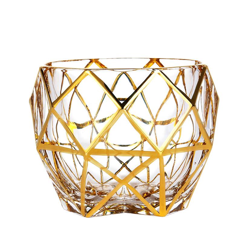 European Gilded Crystal Whisky Glass