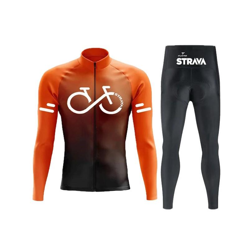 Unisex Long Sleeve Cycling Jersey Set Mountain Road Bikes Quick-Dry Performance Apparel