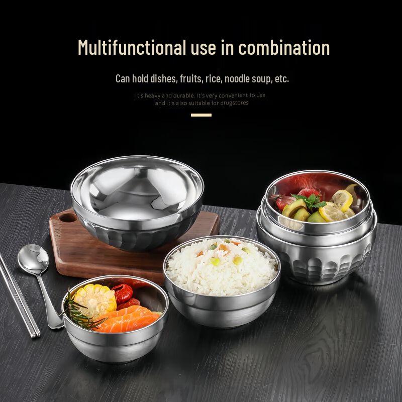 Naijiang 304 Stainless Steel Double-Layer Insulated Bowls