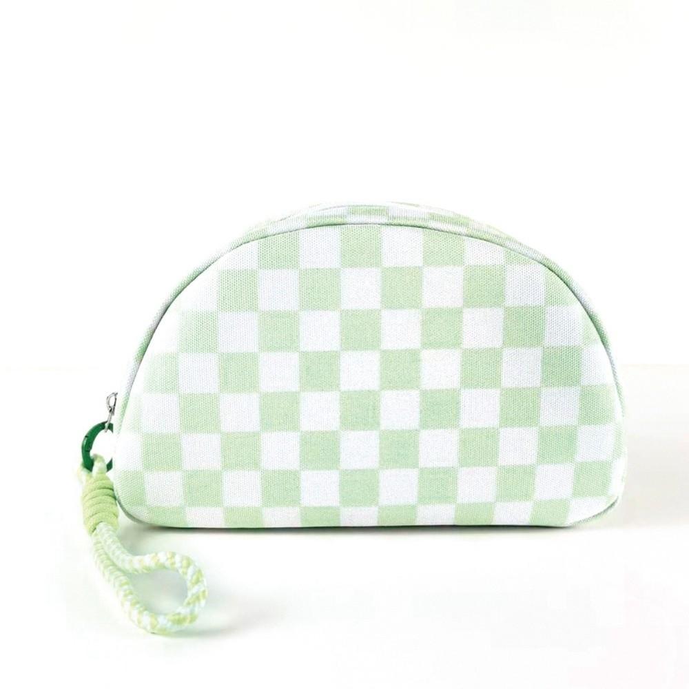 with Hand Strap Checkered Pattern Cosmetic Bag Waterproof Toiletry Bag Makeup Organizer Travel