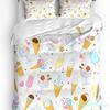 Cartoon Food Ice Cream Cup Bedding Set 3pcs Boys Girls Duvet Cover Pillowcase Kids Adult Quilt Cover Double Bed Set Home Textile