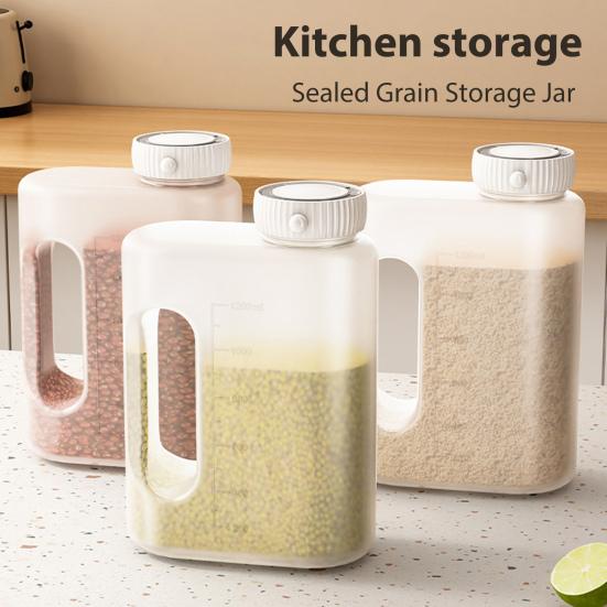 Bohnenbehälter mit ergonomischen Griffen Transparente Sichtbarkeit Tragbarer Lebensmittelbehälter Präzise