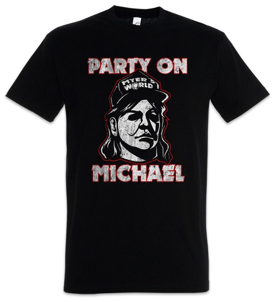 

Party On Michael Mens T-Shirt Halloween Horror H20 Myers Waynes Wayne s Gore 4XL