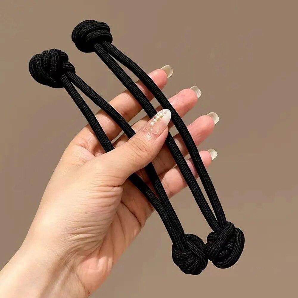 1 Pc/2 Pcs High Ponytail Rubber Bands Hair Band Elastic Head Rope for Women Scrunchies Hair Tie Knotted Hair Ropes Hair Accessories