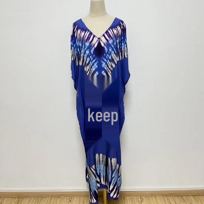 2022 European & American Beach Cover-up: Printed Long Robe & Bikini Sun Protection Dress