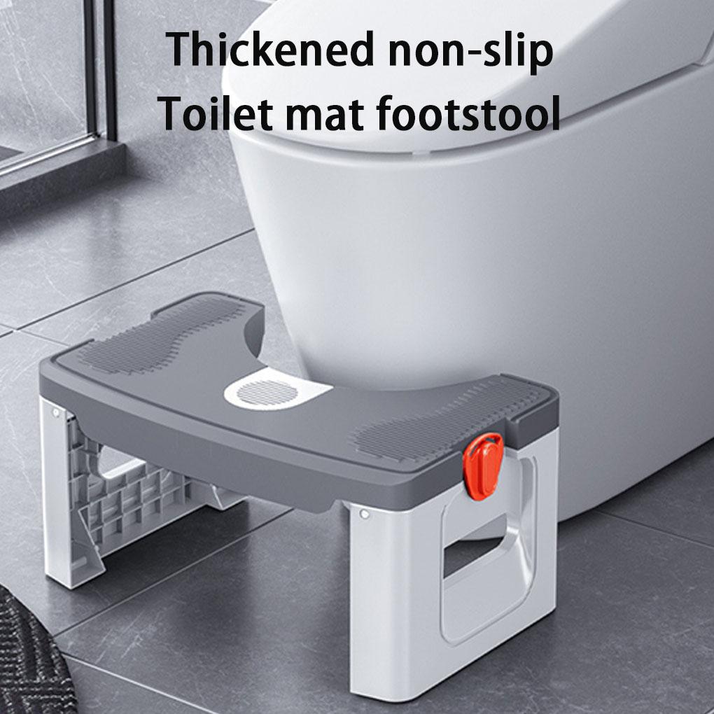 Foldable Toilet Stool With Circular Arc Easy To Store Fits Most Toilets Double Anti Slip Stability