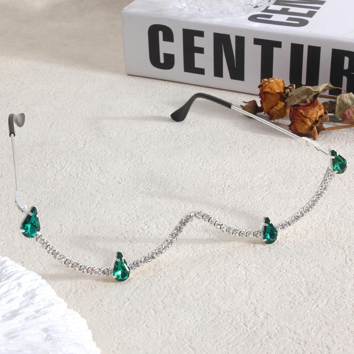 

Модная оправа для очков со стразами для женщин - Преувеличенный металлический дизайн