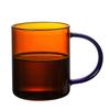 380ml Nordic Colored Glass Coffee Cup Heat Resistant Amber Blue Glass Mug with Handle for Tea Juice Water Household Use