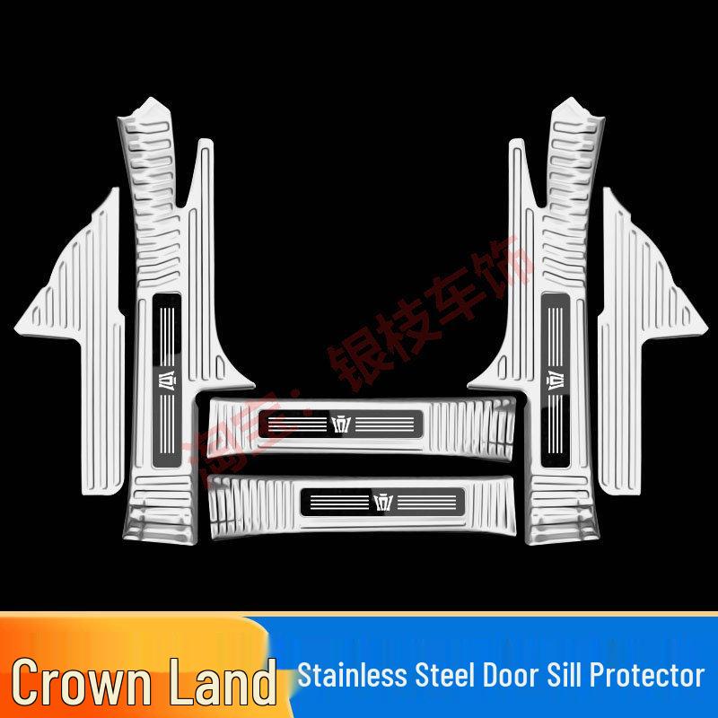 Toyota Crown Lu Fang Door Sill Strips & Trunk Protector Stainless Steel Modification Kit