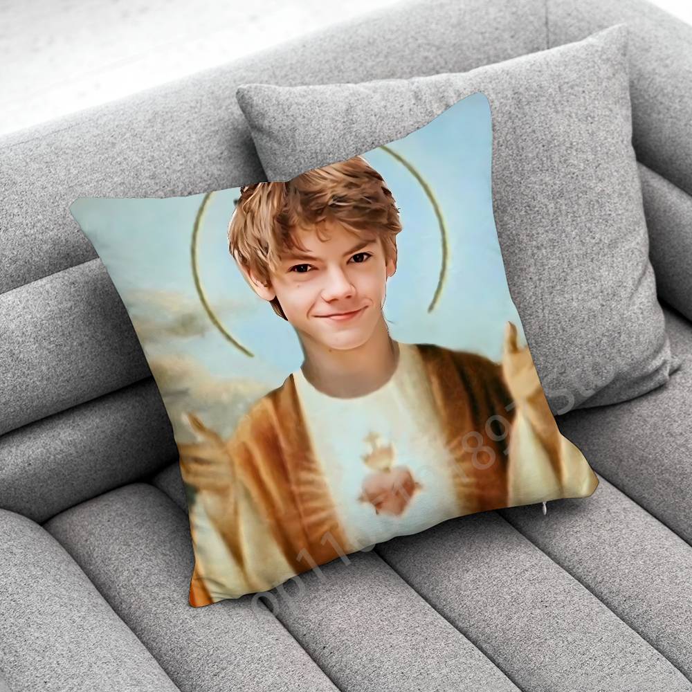 Actor T-Thomas Brodie Sangster Throw Pillow Case For 45*45cm 40cm 55cm 50cm 30cm Square Car Pillowcase Shell