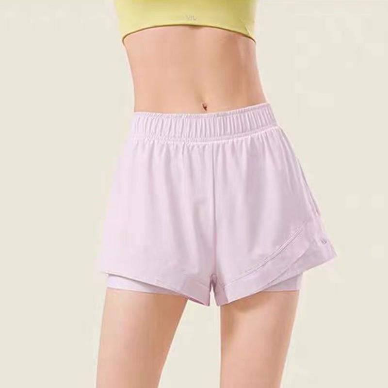 

Женские шорты для йоги Lulu с высокой талией, быстросохнущие, с защитой от воздействия окружающей среды, имитация двух частей, длина три четверти XL (120-135 jin)