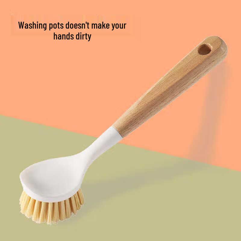 Long-Handle Non-Stick Pot Cleaning Brush