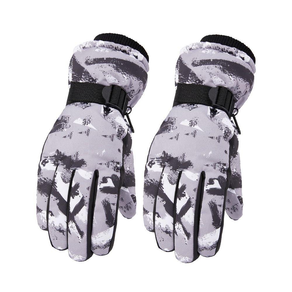 Warm Children Ski Gloves Non-slip Kids Winter Mittens Cute Snow Gloves  Ski