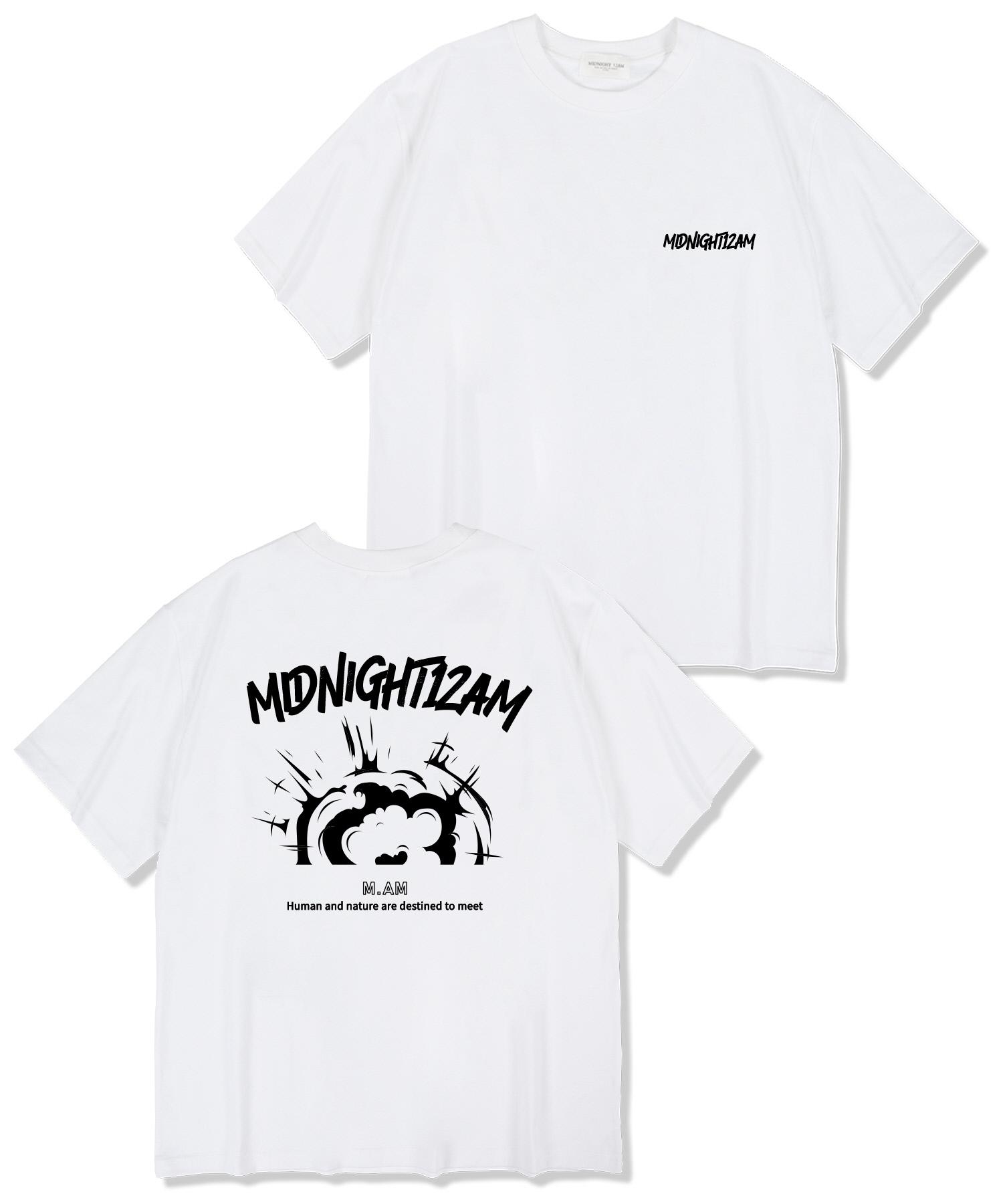 Midnight 12 Am Smoke Oversized Short Sleeve T-Shirt White L
