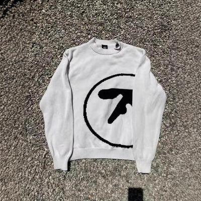 DRIPX Men's Sweater Aphex Twin Knit Winter Oversized Vintage Long Sleeve Tops Jumper Pullover Y2k Streetwear Graphic Fashion Clothing