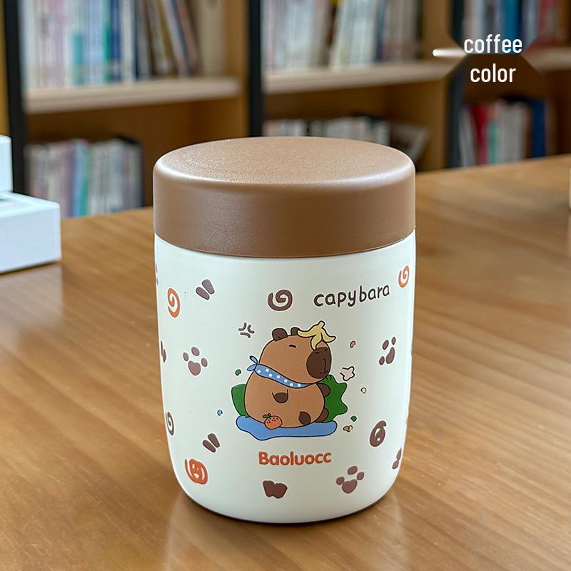 

Fule Mengmeng Милая термокружка из нержавеющей стали с крышкой - Портативная кружка для воды для девушек-студенток 260ML кофейный