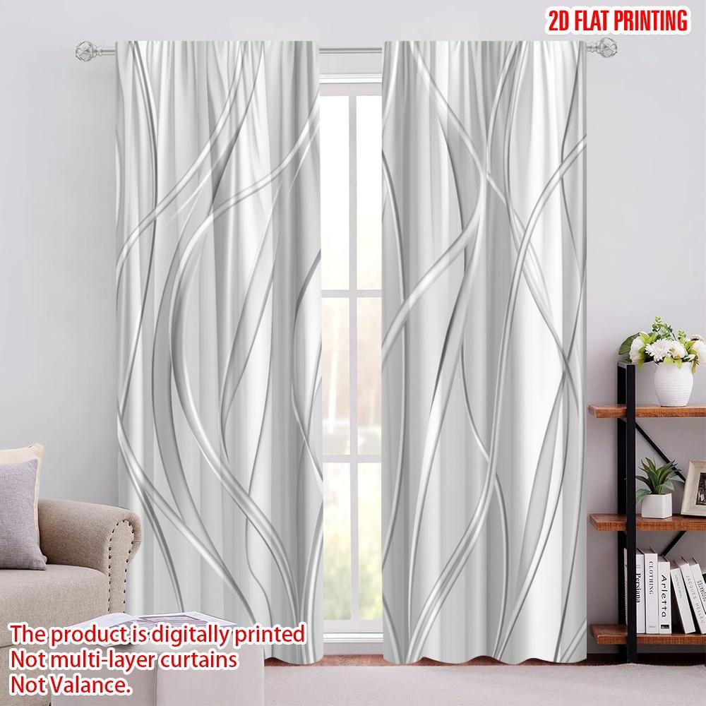 

2pcs Clearance Sale Curtains cloth Striped Durable 100% Polyester Fabric,Without Electricity Family Party Decoration Suitable 52.50 × 116.00 cm 2 pcs