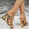 Fashion 2025New Square Plus Size Sandals Women's Summer  Toe Open Toe Cutout One Strap Anti-slip Wear-resistant Special Heel Heels