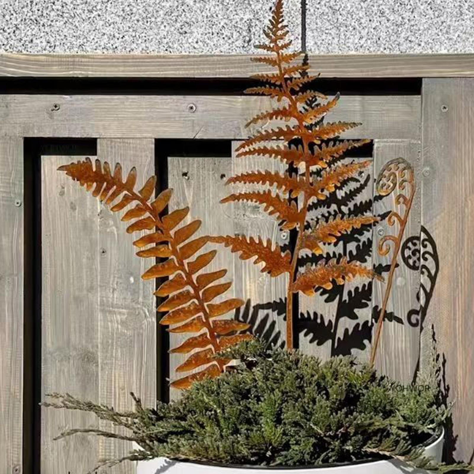 

5 штук Садовый декор из кованого железа в деревенском стиле для улицы, Ржавый ретро фермерский дом, Орнамент с папоротниками и цветами для газона, крыльца, террасы CN