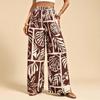 Women S High Waisted Printed Wide Leg Pants Loose Casual Long Trousers Beach Vacation Style