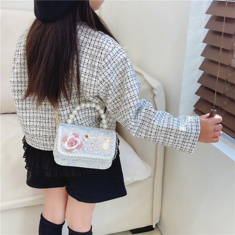 Charming Cartoon Princess Sequin Handbag Cute Mini Purse For Girls Pu Leather