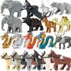 MOC Středověké Stavební Kostky Figurka Příslušenství ZOO Slon Africký Velbloud Jelen Vlk Krokodýl Válečný Kůň Mini Kostka Hračka Dárek R058