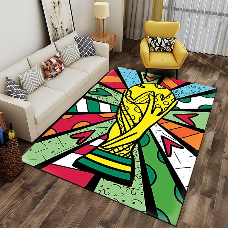 Colorful Trophy Pop Art Carpet suitable as a non-slip mat for the living room or bedroom sofa