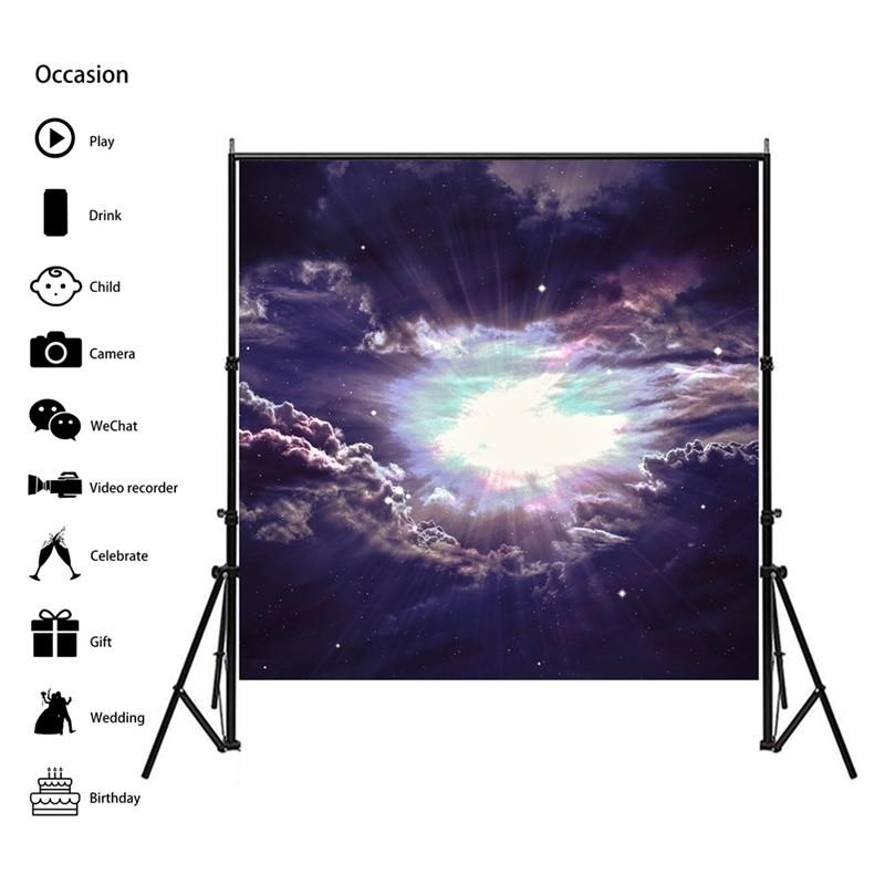 

150x150см Космос Звезды Галактика Полиэстер Фотографический Фон, Космические Планеты Млечный Путь Вечеринка Фотофон Гобелен 150x150cm-Frameless
