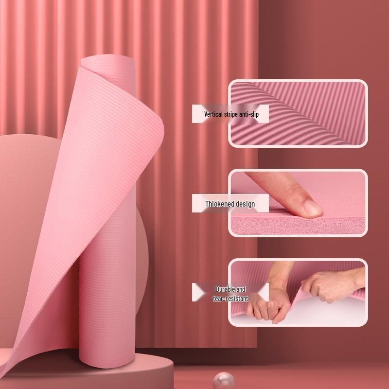 Women's Anti-Slip Shock Absorption Thick Yoga Mat for Home Fitness & Dance