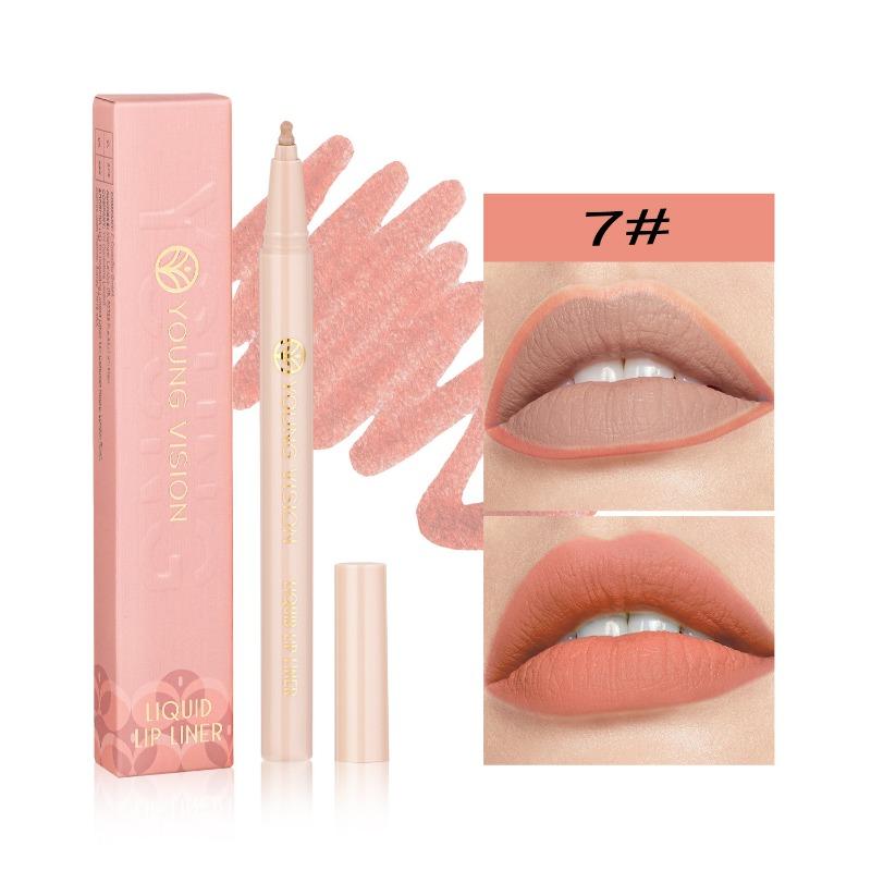 YOUNG VISION Matte Liquid Lip Liner Sponge Gourd Head Matte Nude Waterproof Lip Glaze Lippenstiftstift