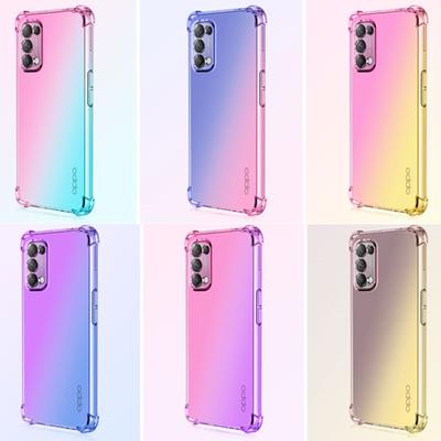 Clear Cute Gradient Phone Case Slim Anti Scratch Flexible TPU Cover Shockproof Protective Case for OPPO Realme C11 C17 C25Y C30s V5 V11s V20 V30