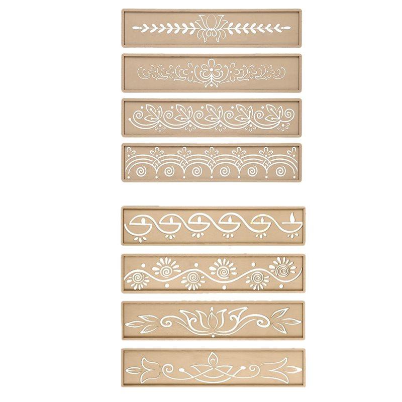 Хороший набор для самостоятельного изготовления песочной картины 8 шт. 12 дюймов Трафареты для Дивали Ранголи Деревянные для Лотоса Слона Павлина Варалакшми Пуджи